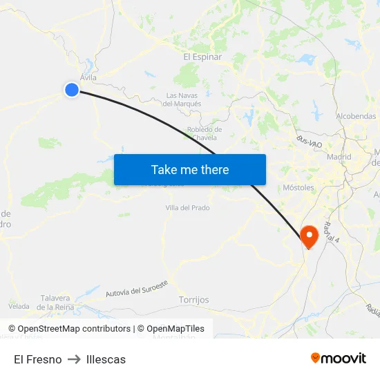 El Fresno to Illescas map