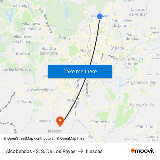 Alcobendas - S. S. De Los Reyes to Illescas map