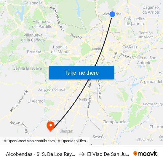 Alcobendas - S. S. De Los Reyes to El Viso De San Juan map