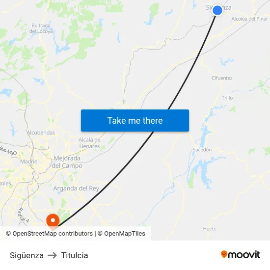 Sigüenza to Titulcia map