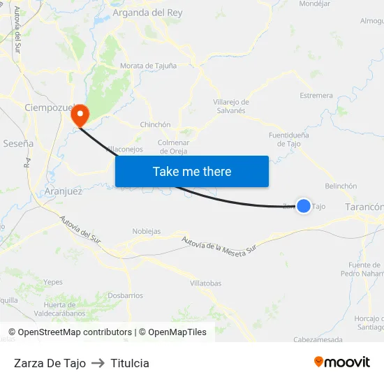 Zarza De Tajo to Titulcia map
