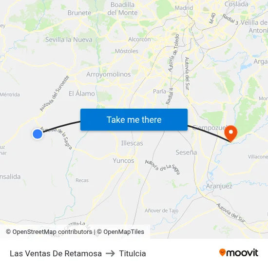 Las Ventas De Retamosa to Titulcia map