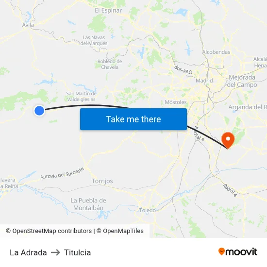 La Adrada to Titulcia map
