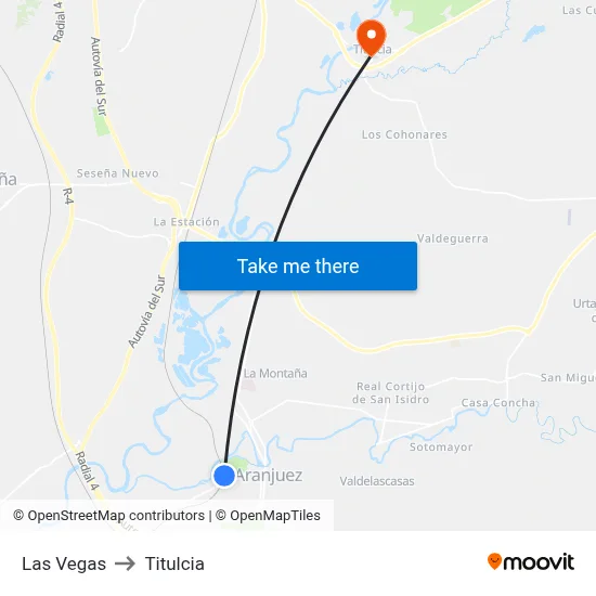 Las Vegas to Titulcia map