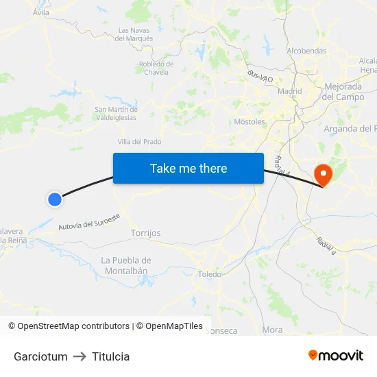 Garciotum to Titulcia map