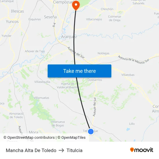 Mancha Alta De Toledo to Titulcia map