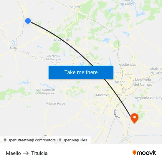 Maello to Titulcia map