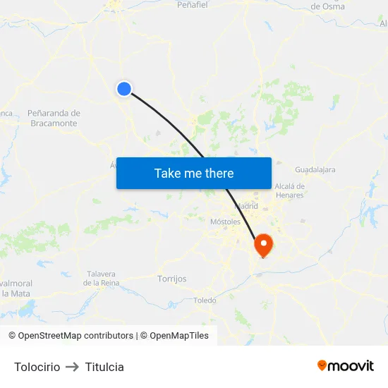 Tolocirio to Titulcia map