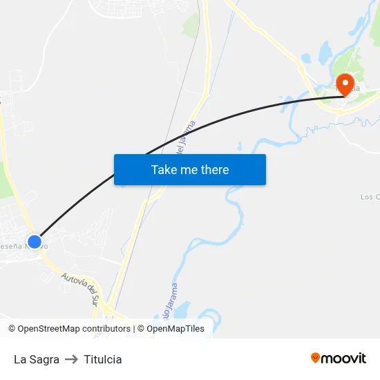 La Sagra to Titulcia map