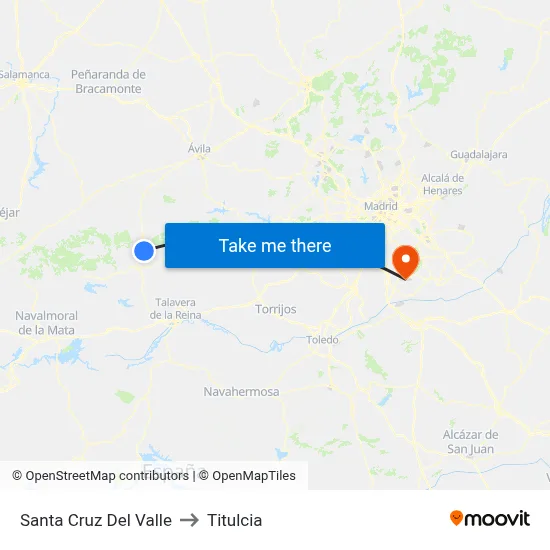 Santa Cruz Del Valle to Titulcia map