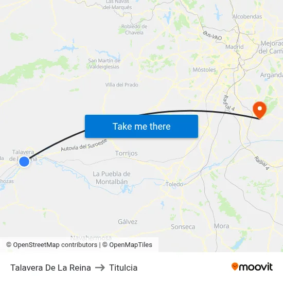 Talavera De La Reina to Titulcia map