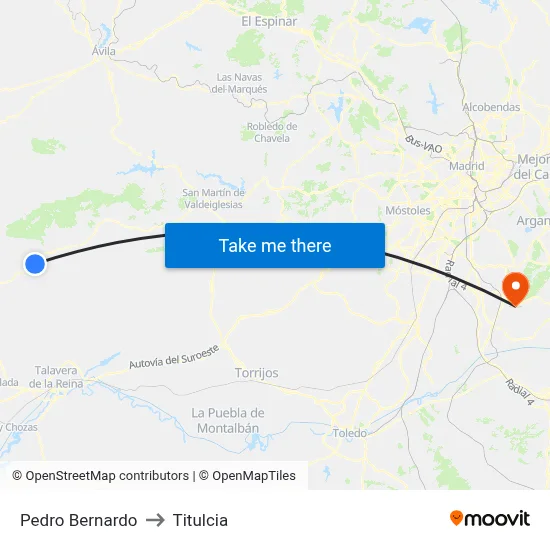 Pedro Bernardo to Titulcia map