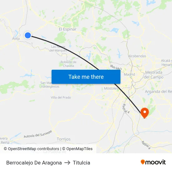 Berrocalejo De Aragona to Titulcia map
