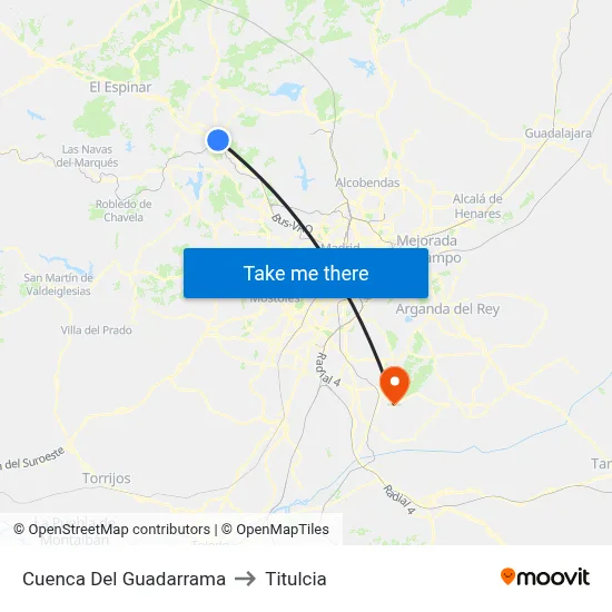 Cuenca Del Guadarrama to Titulcia map