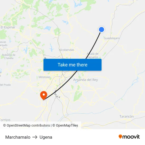 Marchamalo to Ugena map