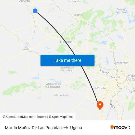 Martín Muñoz De Las Posadas to Ugena map