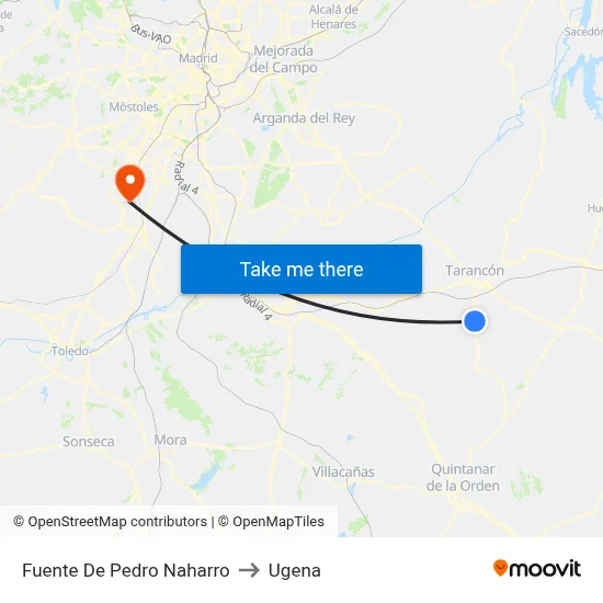 Fuente De Pedro Naharro to Ugena map