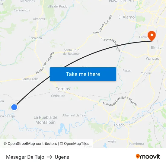 Mesegar De Tajo to Ugena map