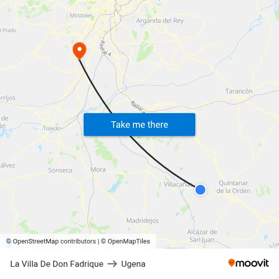 La Villa De Don Fadrique to Ugena map