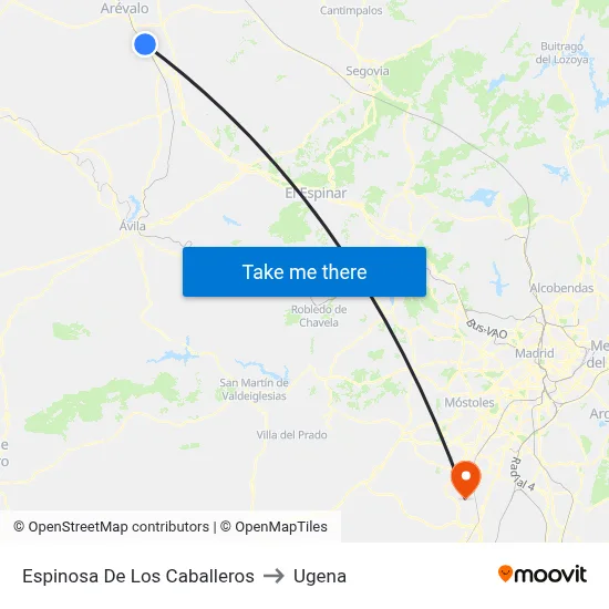 Espinosa De Los Caballeros to Ugena map