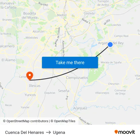 Cuenca Del Henares to Ugena map