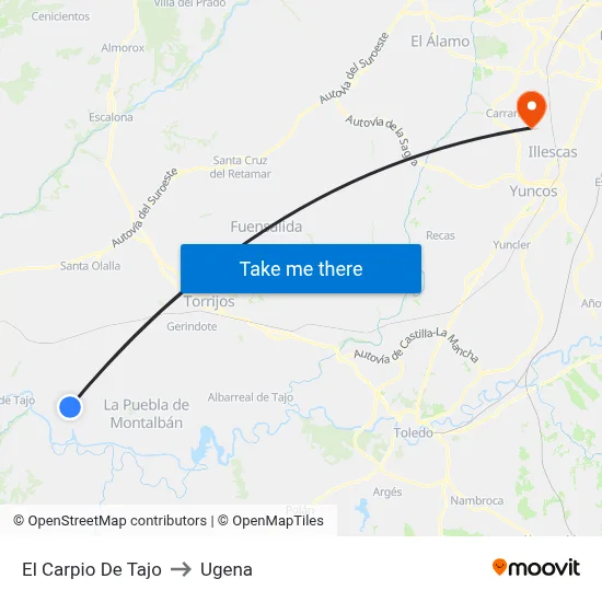 El Carpio De Tajo to Ugena map