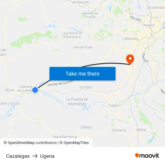 Cazalegas to Ugena map