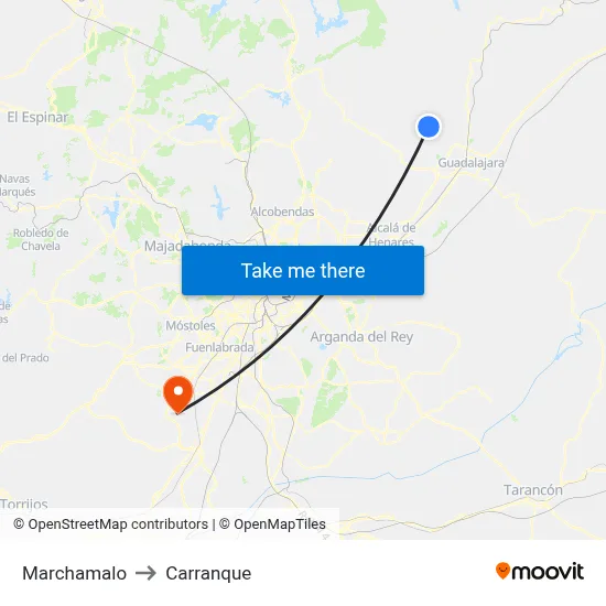 Marchamalo to Carranque map