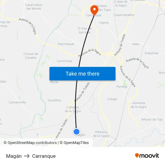 Magán to Carranque map