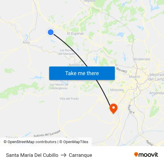 Santa María Del Cubillo to Carranque map