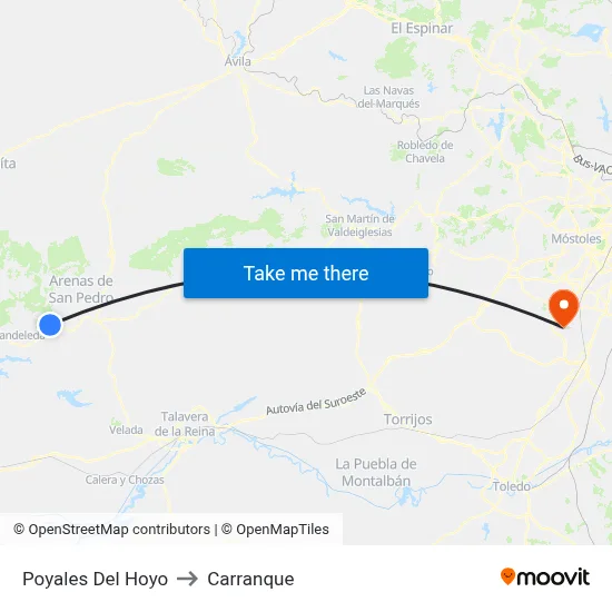 Poyales Del Hoyo to Carranque map