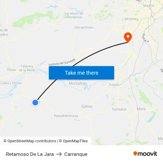 Retamoso De La Jara to Carranque map