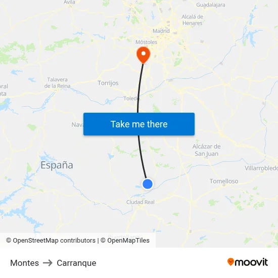 Montes to Carranque map