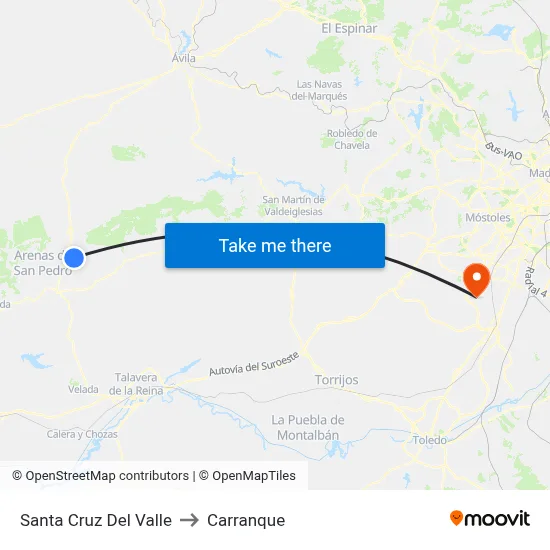 Santa Cruz Del Valle to Carranque map