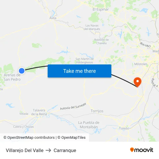 Villarejo Del Valle to Carranque map