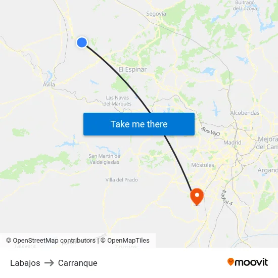 Labajos to Carranque map