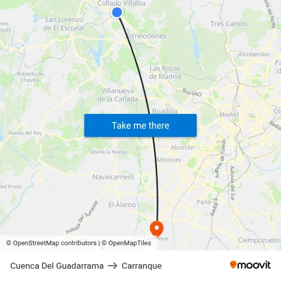 Cuenca Del Guadarrama to Carranque map