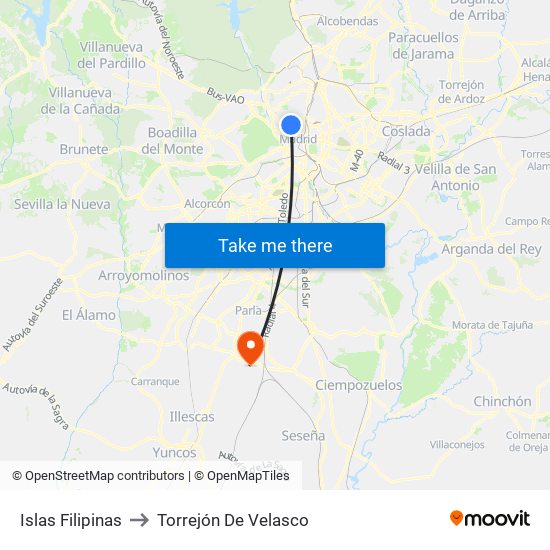 Islas Filipinas to Torrejón De Velasco map