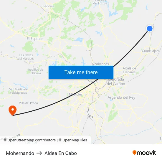 Mohernando to Aldea En Cabo map