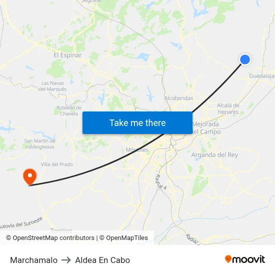 Marchamalo to Aldea En Cabo map