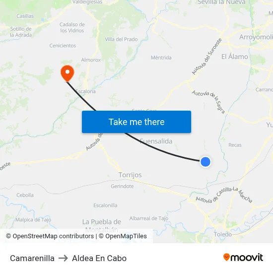 Camarenilla to Aldea En Cabo map