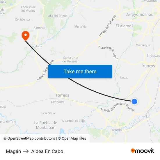 Magán to Aldea En Cabo map