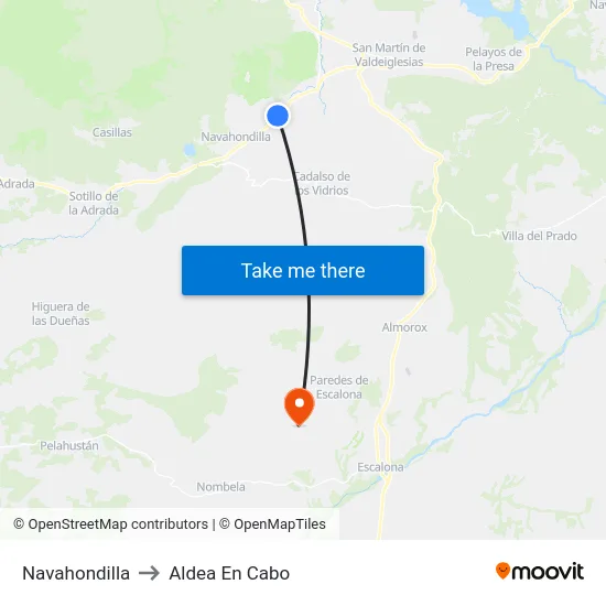 Navahondilla to Aldea En Cabo map