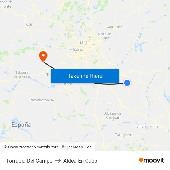Torrubia Del Campo to Aldea En Cabo map