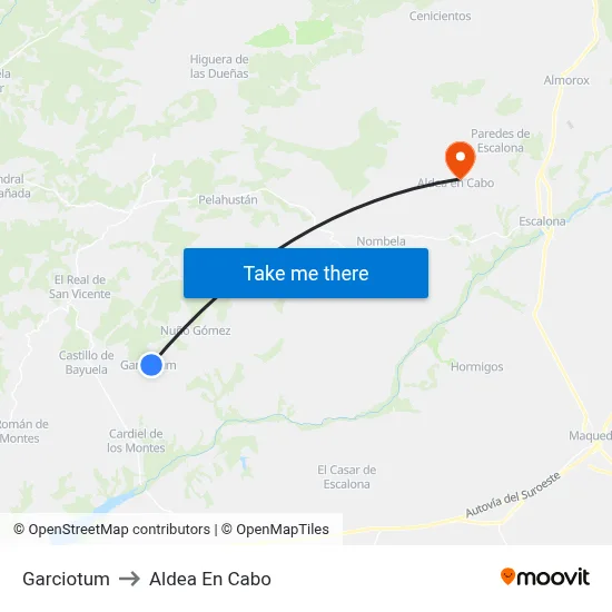 Garciotum to Aldea En Cabo map