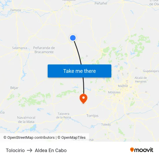 Tolocirio to Aldea En Cabo map