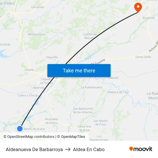 Aldeanueva De Barbarroya to Aldea En Cabo map