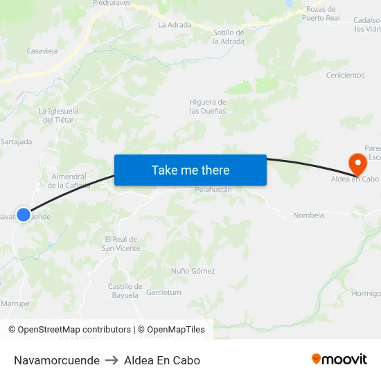 Navamorcuende to Aldea En Cabo map