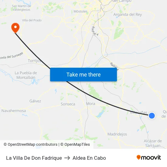 La Villa De Don Fadrique to Aldea En Cabo map
