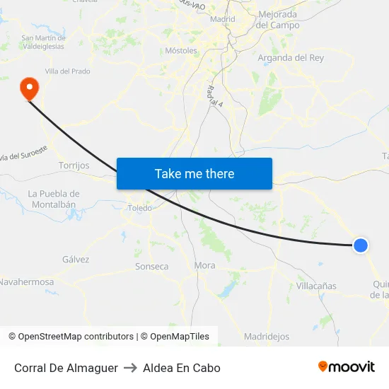 Corral De Almaguer to Aldea En Cabo map